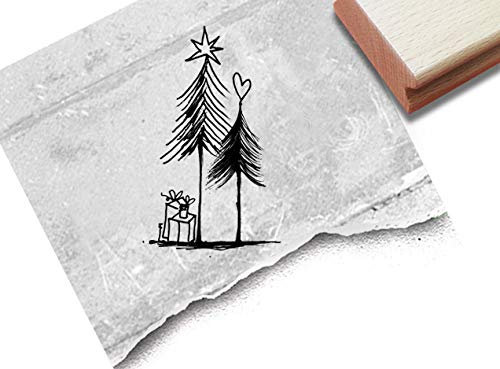 Stempel Weihnachtsstempel GESCHENKE UNTERM TANNENBAUM - Motivstempel Weihnachten Karten Geschenkanhänger Geschenk Weihnachtsdeko - zAcheR-fineT