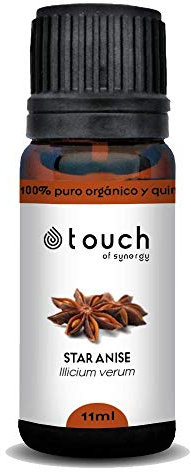 TOUCH OF SYNERGY Aceite Esencial de Anís Estrellado (Illicium verum) 100% Puro, Orgánico, Quimiotipado – Digestivo, Expectorante, Relajante – 10ml – Aromaterapia Natural