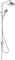 hansgrohe Vernis Blend - wassersparendes Duschsystem (EcoSmart) ohne Armatur, Regendusche (205 mm) mit Umsteller, Handbrause, Schlauch, Brausestange und runder Kopfbrause, Chrom, 26099000