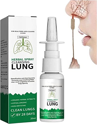 OnNature Organic Herbal Polung Cleanse & Repair Spray nasale PRO, Spray nasale per alleviare la congestione nasale, Polmone Cleanse Spray nasale (1 pz)