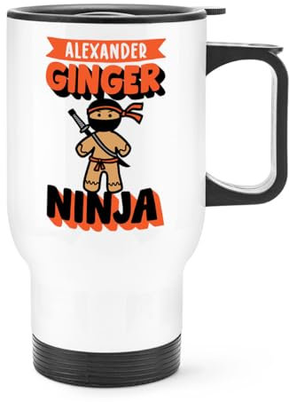 Personalised Ginger Ninja Travel Mug Cup with Handle