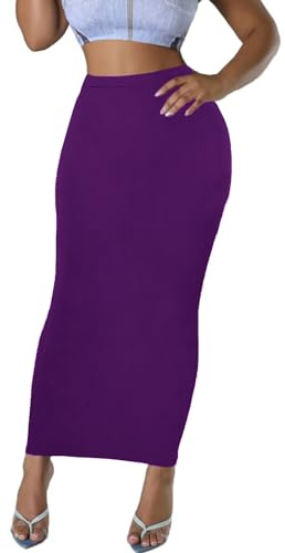 Jupe crayon longue pour femme, taille haute, été automne, style année 2000, club, jupe maxi moulante