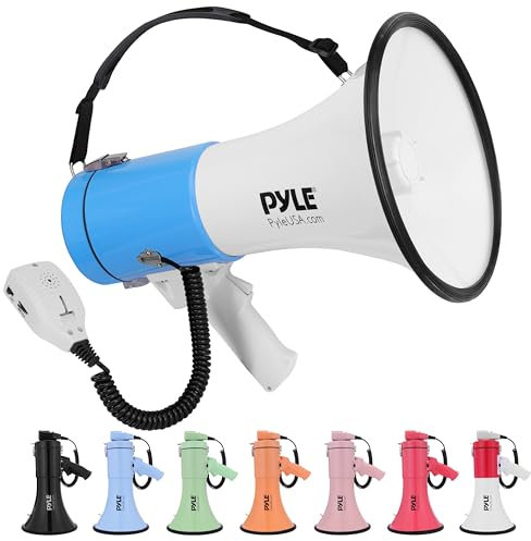Pyle Unisex – Erwachsene Pmpra515whi Megaphon, Weiß/Blau, 50 Watt EU