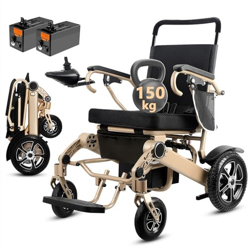 WEYRAL 2 sedie a rotelle elettriche da 12 Ah, pieghevoli, con controllo posteriore, 40 + km, sedia a rotelle elettrica fino a 150 kg, sedia a rotelle elettrica per anziani