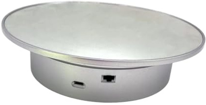 MagiDeal Présentoir électrique à 360 degrés, Plate-Forme tournante Automatique, Rotation Douce, de 2.5kg, Plateau tournant motorisé pour Montre vidéo, Miroir Inférieur Argenté
