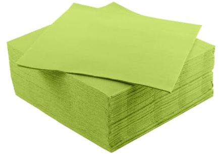 Tovaglioli di Carta Colorati 2 Veli (38x38 cm) Tovaglioli Punta a Punta Disponibili in Confezione da 40 o 200 Pezzi, Adatti a Ristoranti, Bar, Pub, Feste ed Eventi (Verde Anice, 40 pz)