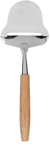 Affettatrice Formaggio in Acciaio Inox con Manico in Legno di Faggio Affilata per Formaggi Semiduri Fette Sottili Uniformi Facile da Pulire e Maneggiare per Tagliare Formaggi e
