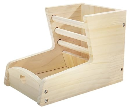 de Heno Para ejos - Estante de Heno de Madera 2-i-1 resistent mot mordida, Hierba Gran Capacidad Para Jaula, Accesorio Alimentador Para ejos ayas Hámster Chinchilla