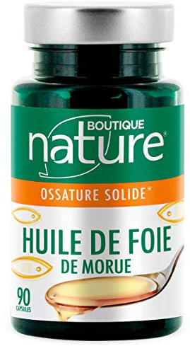 Boutique Nature - Complément Alimentaire - Huile de Foie de Morue - 90 Capsules Marines - Favorise la croissance