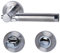 Alpertec 28028620C Solid 3-R Chrom/Edelstahlfarbig satiniert. WC für Badtüren mit Sperrriegel Drückergarnitur Türdrücker Türbeschläge Neu, für Badezimmertüren