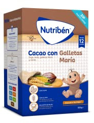 Nutribén | Papilla Cacao con Galletas Maria | 500 g | Desde 12 meses