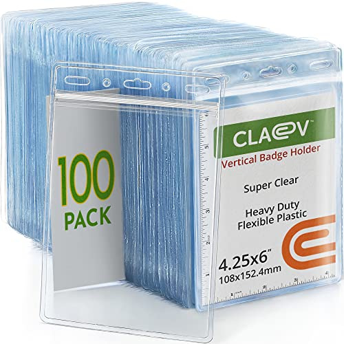 Claev - Vertical 4x6 Passport & Card Holders - Extra Large, 100 Pack
