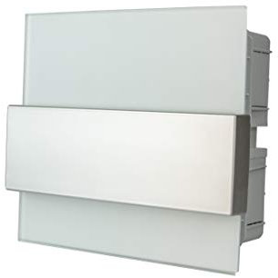 Delux, cassetta di distribuzione moderna, da incasso, da 8, 12 e 24 moduli, per montaggio a parete, 1 fila e 2 file, IP4x (8 moduli, in vetro bianco)