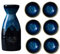 Juego de 7 piezas de sake de cerámica, tazas de sake de porcelana azul japonesa pintadas a mano, tazas de cerámica tradicionales, copas de vino para bebidas de sake caliente
