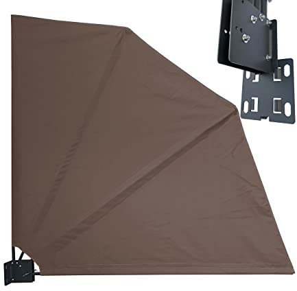 QUICK STAR Sichtschutz Fächer 140 x 140 cm Easy Mount Beere Balkon Trennwand Windschutz Sonnenschutz