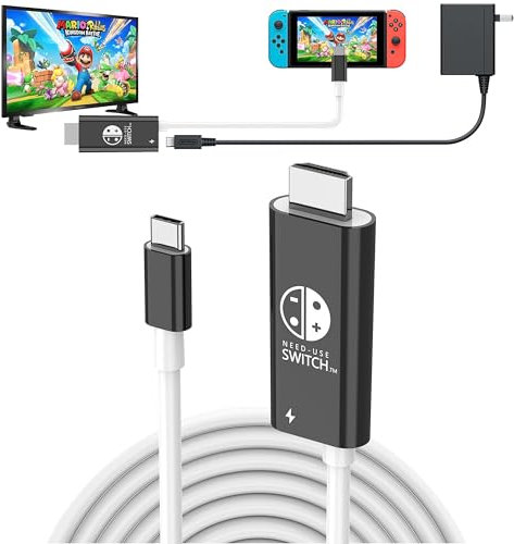 Switch TV Adapter for Nintendo Switch/OLED, 2-in-1 Switch Portable Dock with 4K HDMI, Type C 100W PD, Mini Travel TV Cable for Switch, Steam Deck