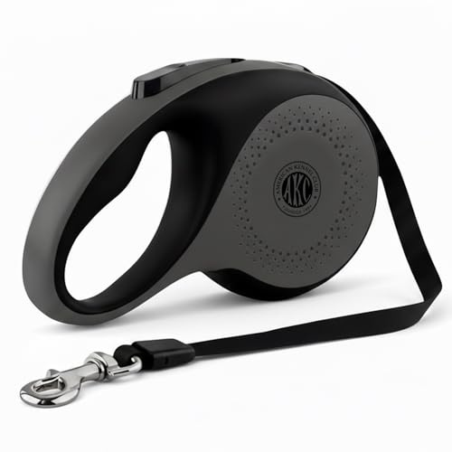 American Kennel Club Retractable Dog Leash, 16.4ft, Tangle-Free, Ergonomic Grip, One-Hand Brake, for Medium & Large Dogs up to 110 lbs
