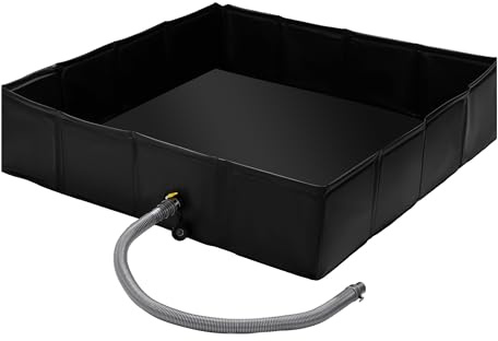 MABOZOO Piatto Doccia Portatile, 104,1 x 104,1 x 25,4 cm, Base Doccia Pieghevole con Tubo di Scarico, Tappetino Doccia da Campeggio, per Interni ed Esterni