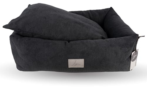 Ligo Buddy Elegance- Lettino Cuccia per cani realizzata in Italia. Cuscino materasso per Cane cuccetta completamente sfoderabile e lavabile in lavatrice. (XS/S: 50 X 60 cm, SOFT CARBONE)