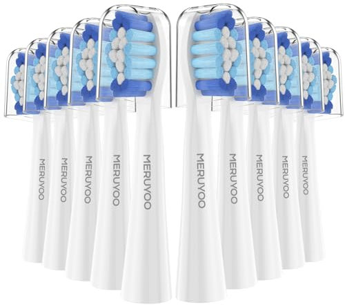 10er MERUYOO Ersatzbürsten Kompatibel mit Oral-B Pulsonic Aufsteckbürsten，Ersatzbürsten für tägliche Reinigung ，Installationsmethode, Videos ansehen