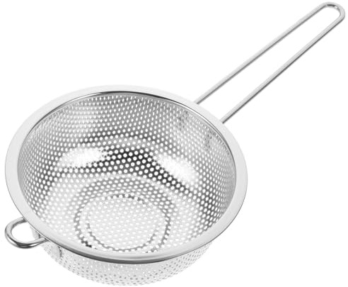 Warmhm Scolapasta in Acciaio Inox Con Manico - Colino Da Cucina Piccolo Con Fori Da 15 Cm Per Scolare Pasta e Verdura - Setaccio Multifunzionale Per Alimenti