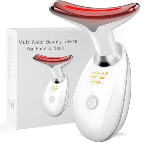Lux Cove 7-in-1 LED Facial Sculptor, 2026 Red Light Therapy Face Massager - 7Colors-3 Modes Face Sculpting Tool for SkinTightening & Neck Lifting, 45°C EMS Massage Machine