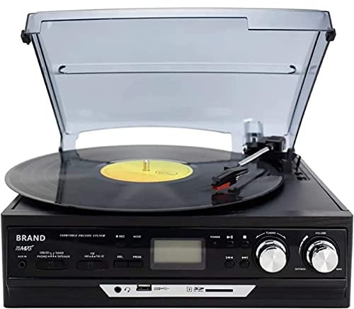 WDWDW Tocadiscos de Vinilo con Altavoces Bluetooth, Tocadiscos portátil de 3 velocidades, maletín, fonógrafo Vintage, Audio Mejorado, decoración Retro como Regalo, grabadora USB