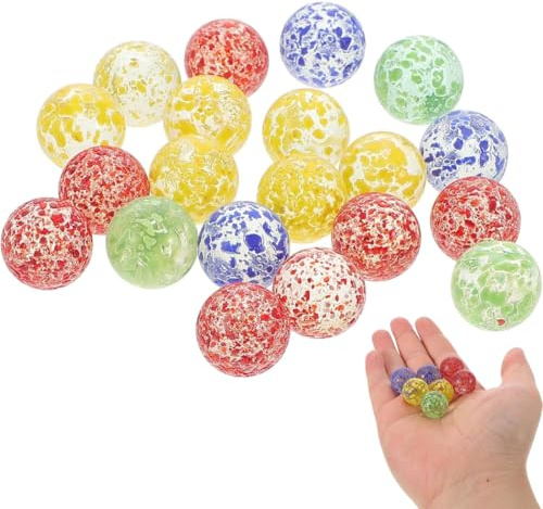 OUDQFCJv 20 pièces Billes en Verre Phosphorescentes,Billes Enfant, Billes de Verre Lumineuses pour la décoration de la Maison et Les projets de Bricolage