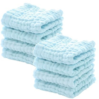 LUHIUMOYA Baby tvättlappar 30 x 30 cm, 100 % bomull – mjuk och absorberande, mångsidig för nyfödda till småbarn (badlakan, haklapp, skötunderlägg, salivduk)