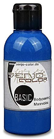 Senjo Color Body Painting Peinture 75ml | Liquide Peinture du Corps | Pour pinceaux et aérographe | Fabriqué en Allemagne (Bleu marine)