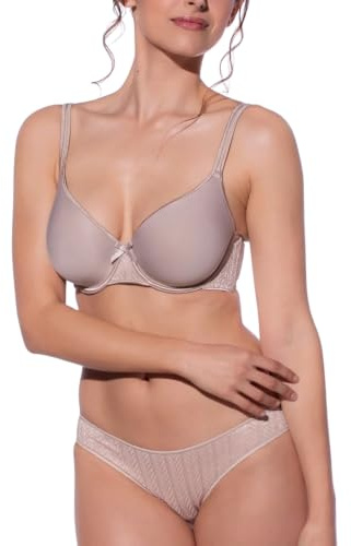 Selene, Reggiseno Donna con Fascia Anatomica, con Ferretto e Coppa Spacer Traspirante Imbottita, Collezione Fabiola, Colore Terra, Taglia 5C
