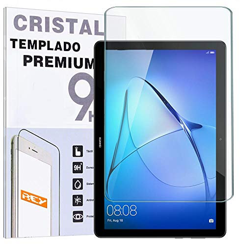 REY Protector de Pantalla para Huawei MEDIAPAD T5 10.1, Cristal Vidrio Templado Premium, Táblet