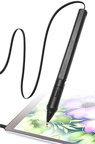 SonarPen - Pressure Sensitive Smart Stylus Pen with Palm Rejection and Shortcut Button. Battery-Less. Compatible with Apple iPad/Pro/Mini/iPhone/Android/Switch/Chromebook (Black)