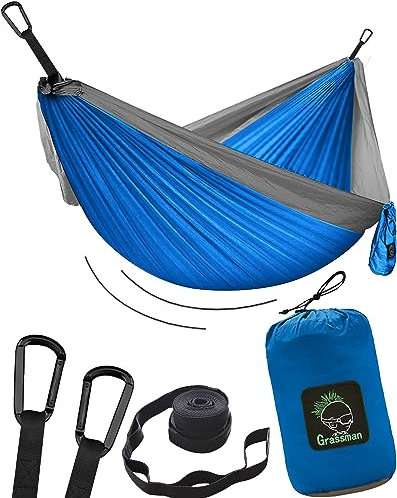 Hängematte Camping - Ultraleichte Outdoor Hängematte, Perfektes Camping Geschenke, Camping Hängematte Outdoor, Hängematte 1 Person mit Baumgurten + Karabiner