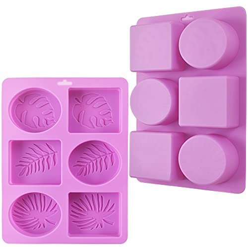 ionEgg rechteckige und ovale Silikon-Seifenform mit Blattmuster, 2 Stück