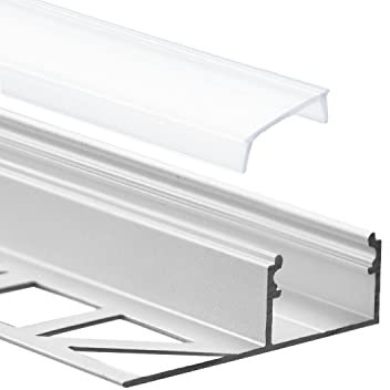 tktrading24 GX-FP2 LED Alu Fliesenprofil 10mm silber - 3m opal