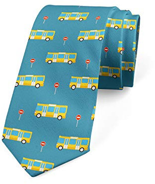 Herren Krawatten Business Krawatte für Herren Bus- und Stoppschild Mode-Krawatte, schmal Krawatte für Männer, Weihnachten, Hochzeit, Business, formelle Party, 145 x 8 cm