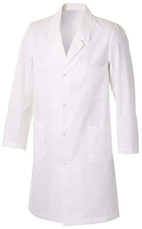 KODAMA Blouse Blanche de Chimie 100% Coton - Collège Lycée Etudiants - Fermeture par Boutons Pression - 10, 12, 14 et 16 Ans