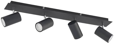 Lindby Ceiling Light Joffrey dimmable (Modern) in Black Made of Metal for e.g. Living Room & Dining (4 Light Sources, GU10) from floodlight Spotlight
