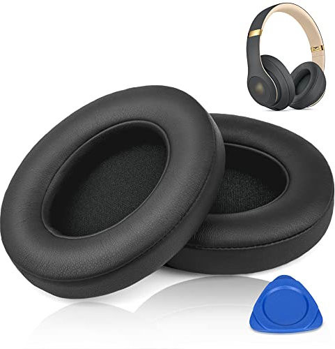 HiFan Replacement Ear Pads, Earpads Compatible with Beats Studio 2.0 & 3.0 Wired/Wireless B0500/B0501, Ear cushions with Softer Leather, Noise Isolation Memory Foam (Shadow Gray)