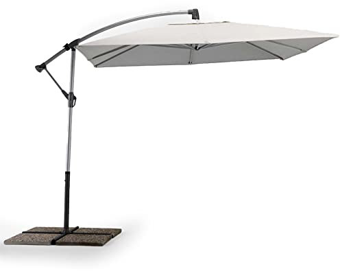 Produce Shop Parasol de jardín 2,5 Metros mástil excéntrico Aluminio Cuadrado Bar Hotel Shadow