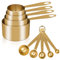 Cuteefun Measuring Cups and Spoons Set of 9, Stainless Steel Handle with Metric and US Measurements, Golden Polished Finish, Dry & Liquid Ingredient Measuring Cup for Baking and Cooking (Gold)
