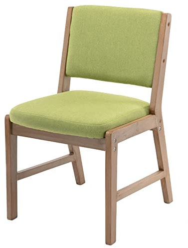 Massivträstolar Moderna möbler Restaurang Köksöar Pallar med ryggstöd och linne Sittdyna, Sitthöjd 46 cm(Färg:Grön) Interesting
