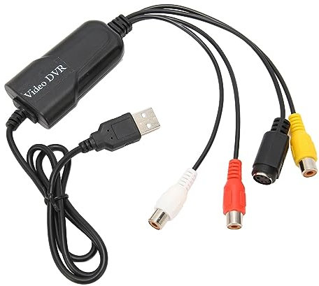 Convertidor VHS a Digital, Tarjeta de Captura de Vídeo USB 2,0 Dispositivo de Tarjeta de Captura de Audio y Vídeo Antiguo VHS Mini DV Hi8 DVD VCR a Convertidor Digital