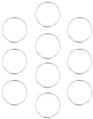 Pack of 10/925 Solid Sterling Silver Plain nose rings Size 8mm Gauge 0.5mm