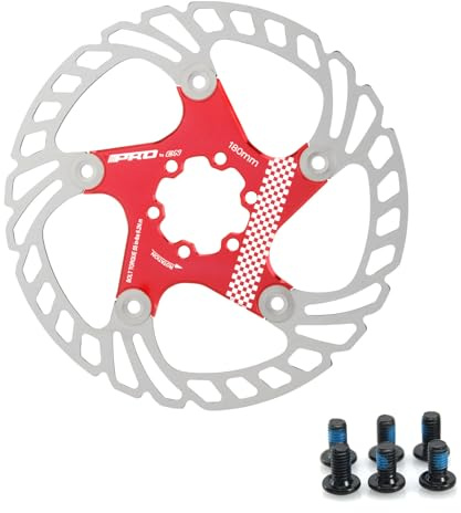 Yongness Cykelbromsskiva, 160 mm, 180 mm, 203 mm, skivbromsskiva, cykelbromsskiva, flytande bromsroter, lämplig för racercykel, MTB, BMX, cykeldelar (röd 180 mm)