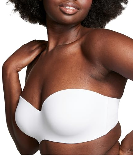 Victoria's Secret Pink Wear Everywhere Strapless Push Up Bra, Padded, Adjustable Straps, Optic White (New Look), 36D