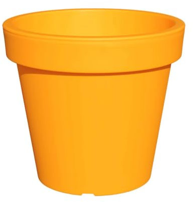 Planters Pride Aura 47.5cm ⌀ Large Plant Pot, Vibrant Orange | Weather-Resistant Recycled Plastic Planter | Flower Pot with Drillable Drainage Holes & Plug | Outdoor Patio Pot, Indoor House Plant Pot