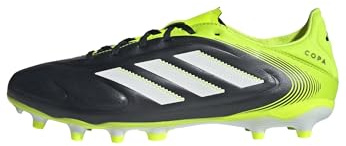 adidas Unisex COPA Pure III League Firm Ground/Multi Ground Football Boots, Core Black/Cloud White/Lucid Lemon, 10 UK