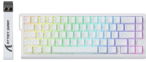 ATTACK SHARK X68 HE Tastiera Rapid Trigger 8000Hz, Tastiera Gaming RGB Cablata al 60% con Precisione RT di 0,01mm, Switch Magnetici, Attuazione Regolabile, Snap Tap, per PC/Mac, Contorni Bianchi